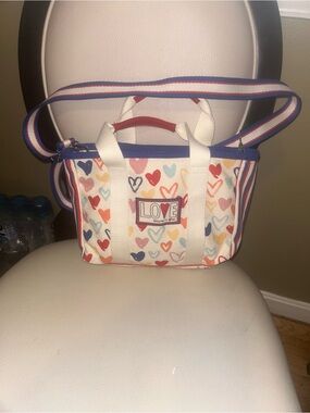 Brighton LOVE Multi-Color Heart Print Crossbody Tote - Women Bags